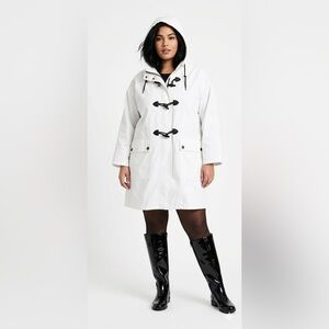 EVAN PICONE Vintage White hooded Plus Size 24 Rain Coat with large pockets